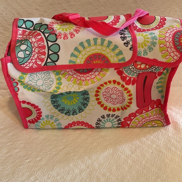 Thirty One 31 Pack and pull caddy car organizer, citrus medallion. Pink - Picture 2 of 16